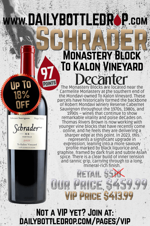 Schrader Cabernet Sauvignon Monastery Block To Kalon Vineyard